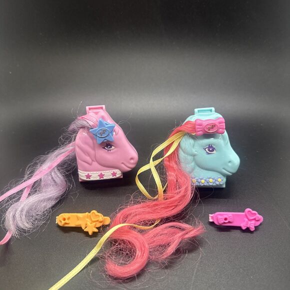 Polly Pocket Vintage 1995 Pony Sisters Bluebird Toys lot of 2 - Picture 1 of 14